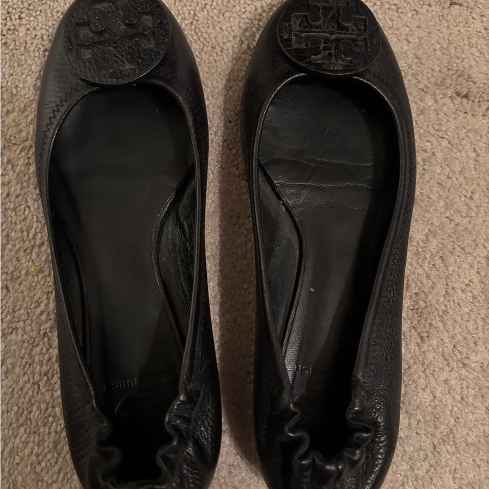 Tory Burch Black Ballet Flats with Medallion
